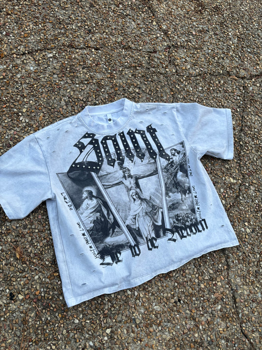 Saint Rhinestone Vintage Distressed Tee